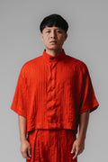 CAMISA CROPPED FOLHA DE CARANÁ - VERMELHA