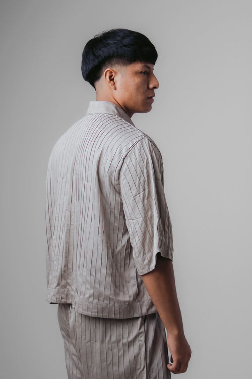 CAMISA CROPPED FOLHA DE BURITI - GRAFITE MANIOCOLOR